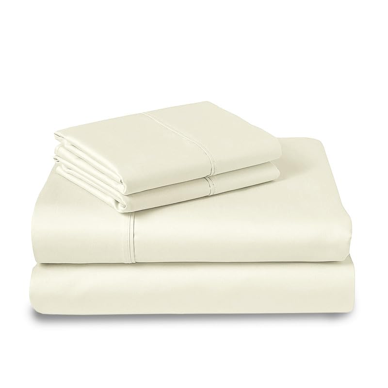 100% Cotton Sheets Set Queen 400 Thread Count Off White
