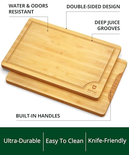 Wooden Cutting Boards for Kitchen Meal Prep & Serving (3 Count)