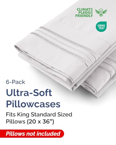 King Standard Pillow Cases Set of 6 (6 Count)