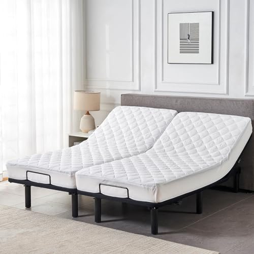 Waterproof Split Queen Mattress Protector for Adjustable Beds (2 Count)