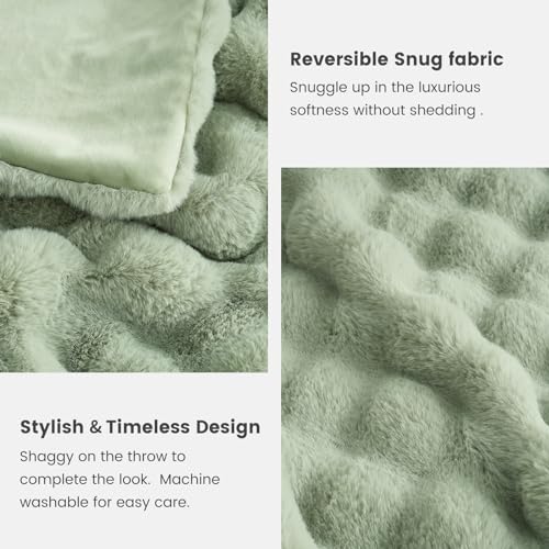 Faux Fur Throw Blanket for Couch