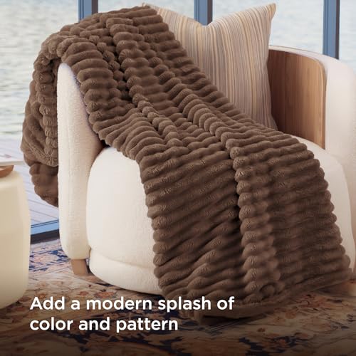 Soft Brown Throw Blanket for Couch Decor Gifts 50"x70"