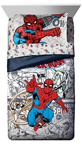Marvel Spiderman Full Comforter Set 7 Piece Bedding for Boys