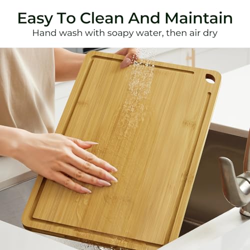 Natural Bamboo Cutting Board Set of 4 (4 Count)