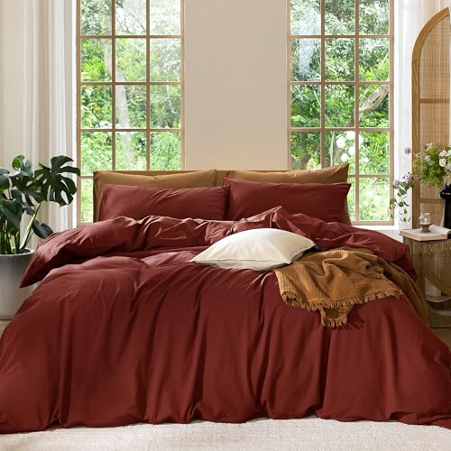Duvet Cover Set 100% Washed Cotton Linen Like Twin