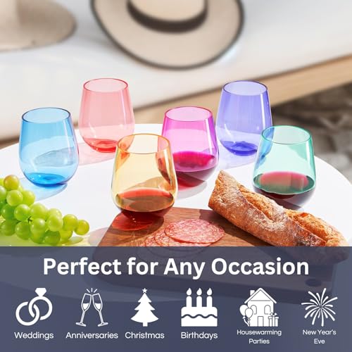 European Style Plastic Crystal Unbreakable Stemless Wine Glasses