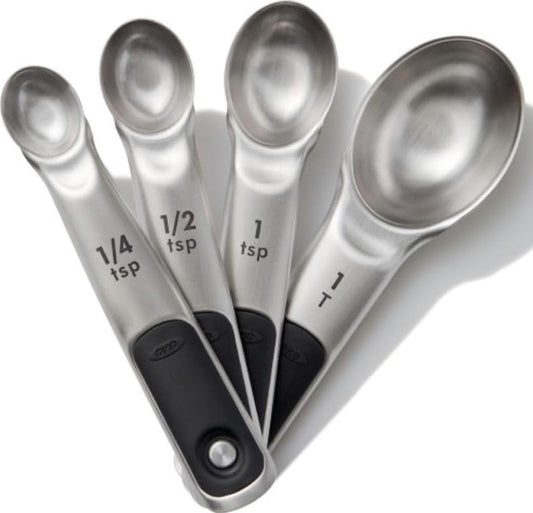 Good Grips 4 Piece Stainless Steel Measuring Spoons with Magnetic Snaps