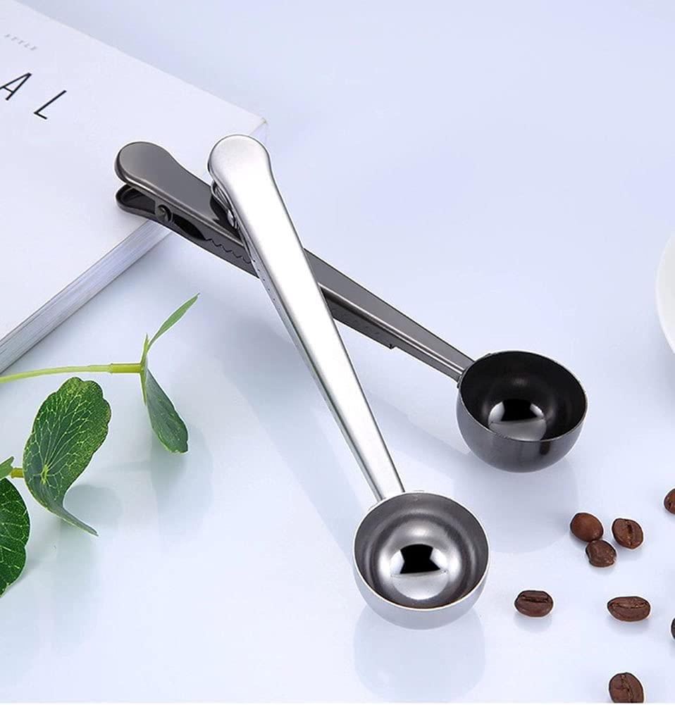 Coffee Scoop Clip Stainless Steel Tablespoon Coffee Spoon With long handle Multifunction Sealing Bag Clip For Tea