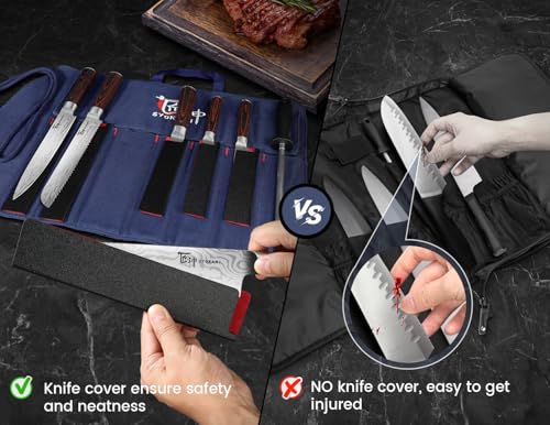 14pcs Chef Knife Set with Roll Bag (14 Count)