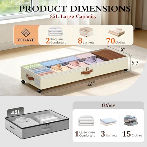85 L Under Bed Storage with Wheels (2 Count)