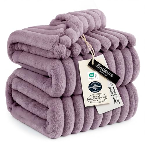 Soft King Size Blankets for Bed Light Purple 108"x90"