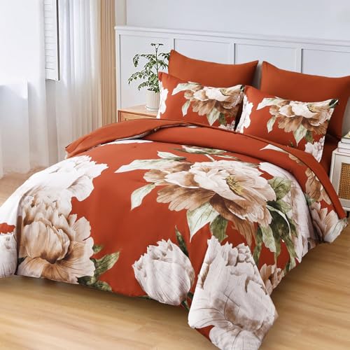 Burnt Orange Comforter Set Queen