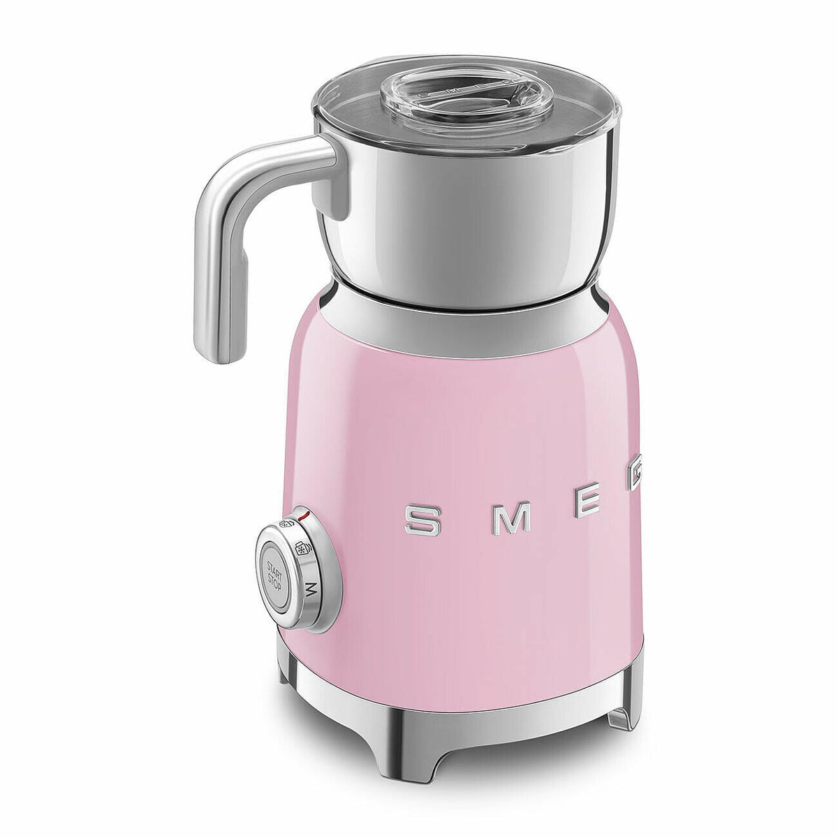 Retro 50's Style Milk Frother with 2 Disks 6 Preset Programs Hot or Cold Frothing and Induction Heating