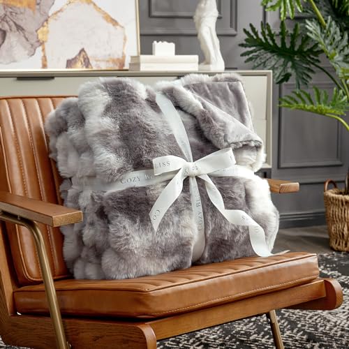 Faux Fur Throw Blanket for Bed King Size