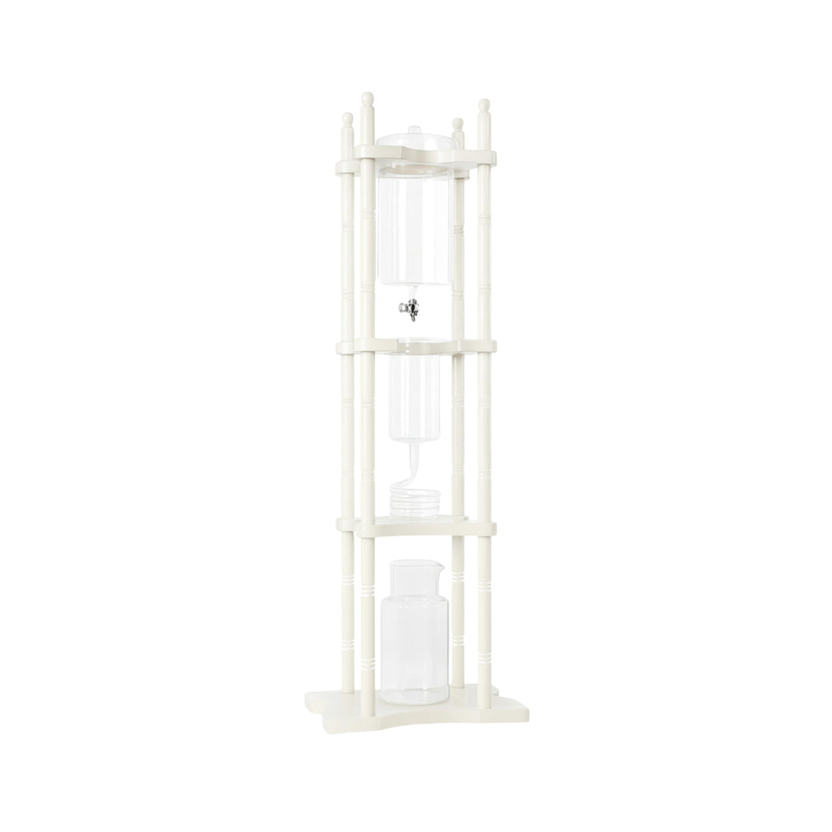 Cold Brew Drip Tower Iced Coffee Maker Glass Wooden Stand 25 Cups white (25 Count)