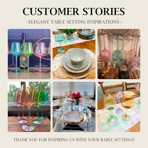 Colored Wine Glasses Set of 6 (6 Count)