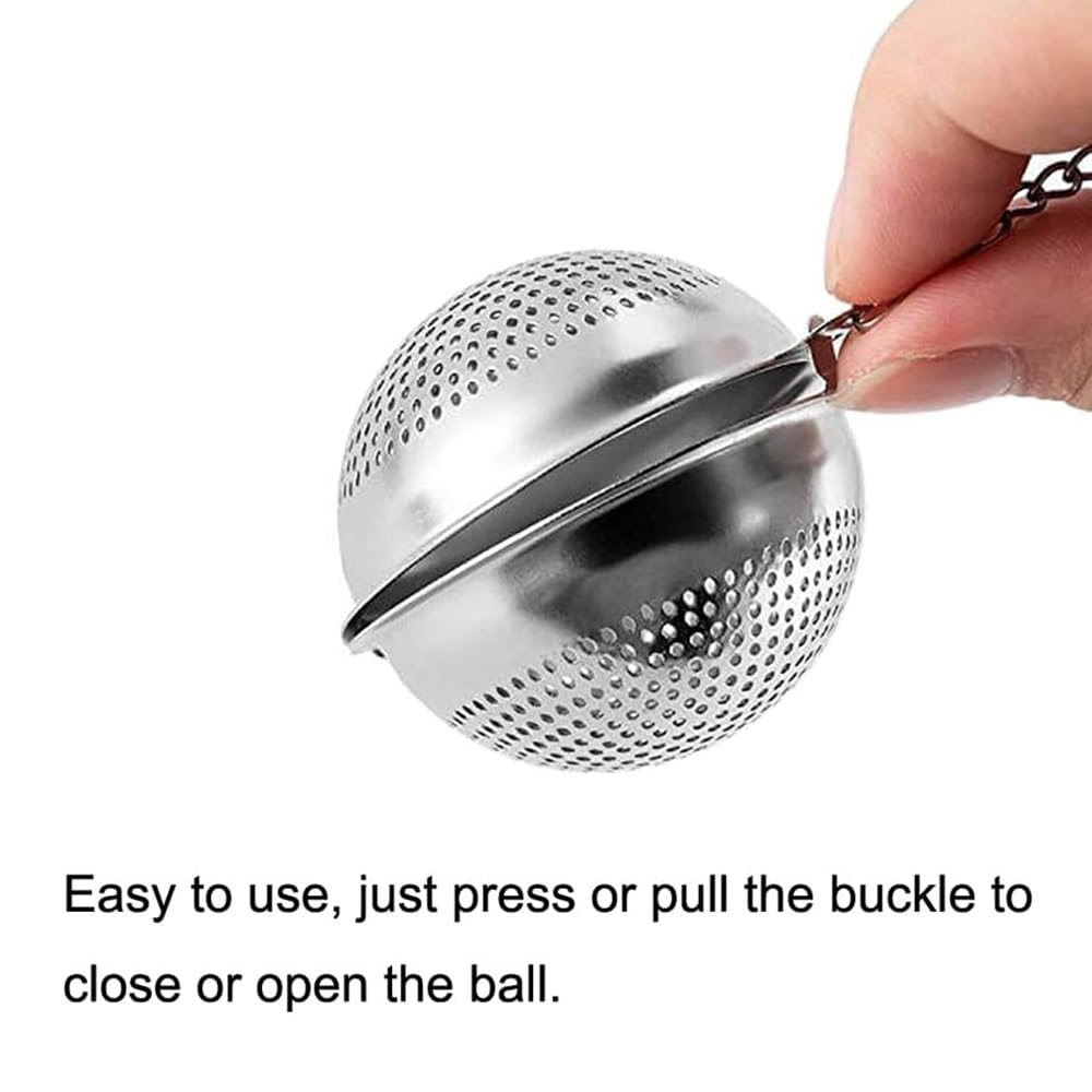 Food Grade 304 Stainless Steel Mesh Tea Ball 2.1 Inch Tea Infuser Strainer Filter Diffuser for Loose Tea (4.59 Count)