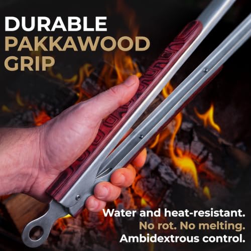 25 Inch Heavy Duty Metal Grill Tongs for Outdoor Grill & Log Fire