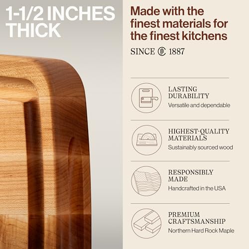 CB Series Rectangular Wooden Maple Cutting Board 18”x10.5”
