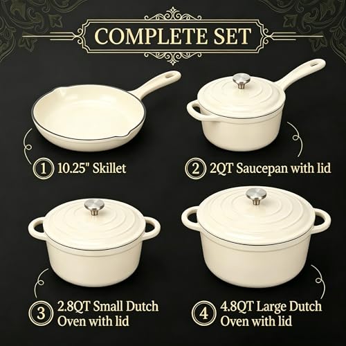 Enameled Cast Iron Cookware Set