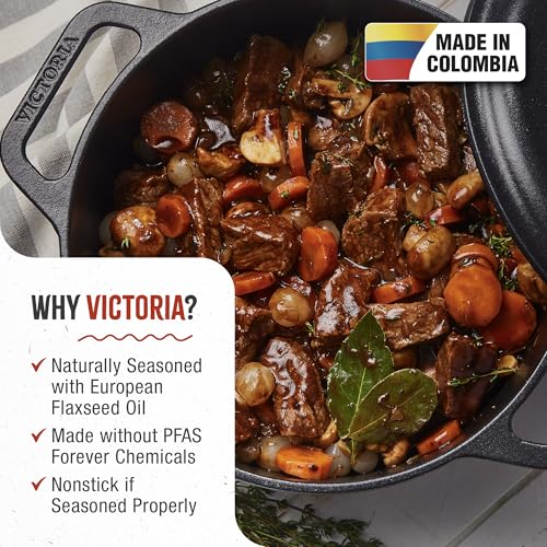 6 Quart Cast Iron Dutch Oven with Lid and Dual Loop Handles
