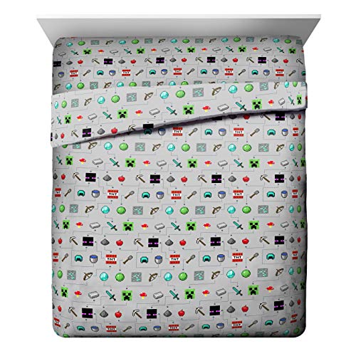 Minecraft Creeper Queen Comforter Set 5 Piece Kids Bedding for Boys