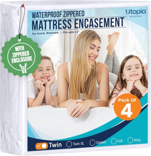 Mattress Protector Zippered Twin Size (4 Count)