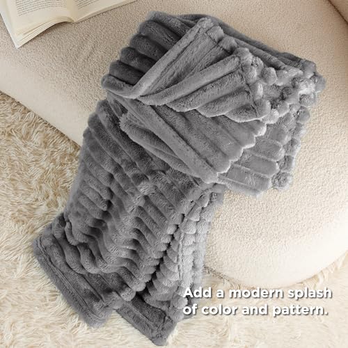 Soft Throw Blanket for Couch Decor Gifts Frost Gray 50"x60"