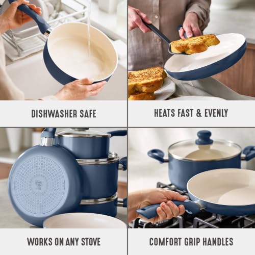 16pc Ceramic Nonstick Pots & Pans Cookware Set