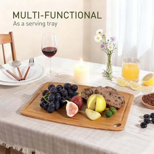 Lightweight Durable Bamboo Cutting Board with Non