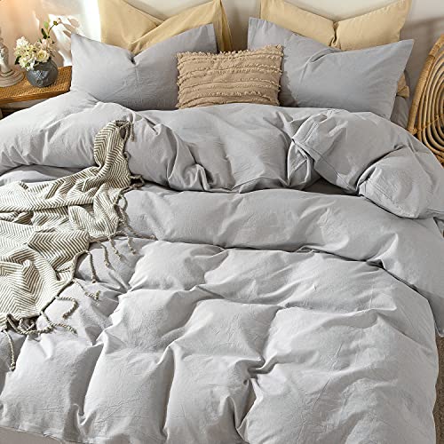 Duvet Cover Set 100% Washed Cotton Linen Like Twin