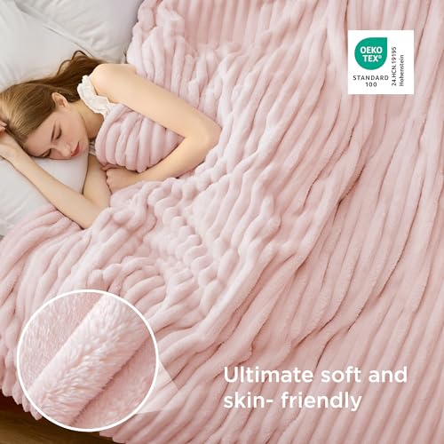Soft Cal Size Blanket for Bed Crystal Pink 102"x96"