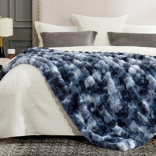 Faux Fur Throw Blanket for Couch