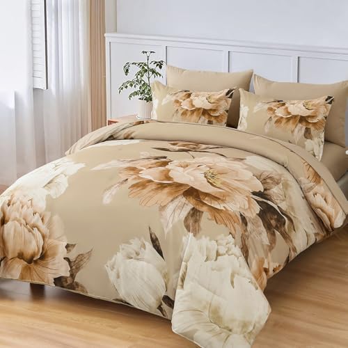 Khaki King Size Comforter Set 7 Piece Bed in a Bag King