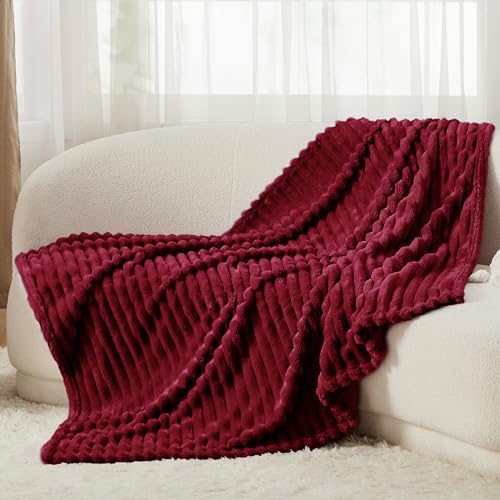 Soft Throw Blanket for Couch Decor Gifts Deep Red 50"x60"