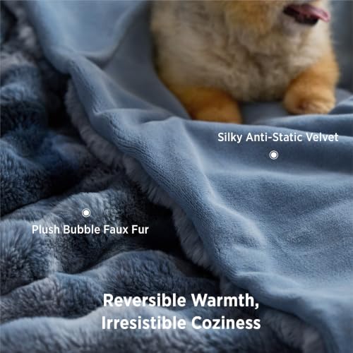GentleSoft Bubble Faux Fur Blankets Queen Size