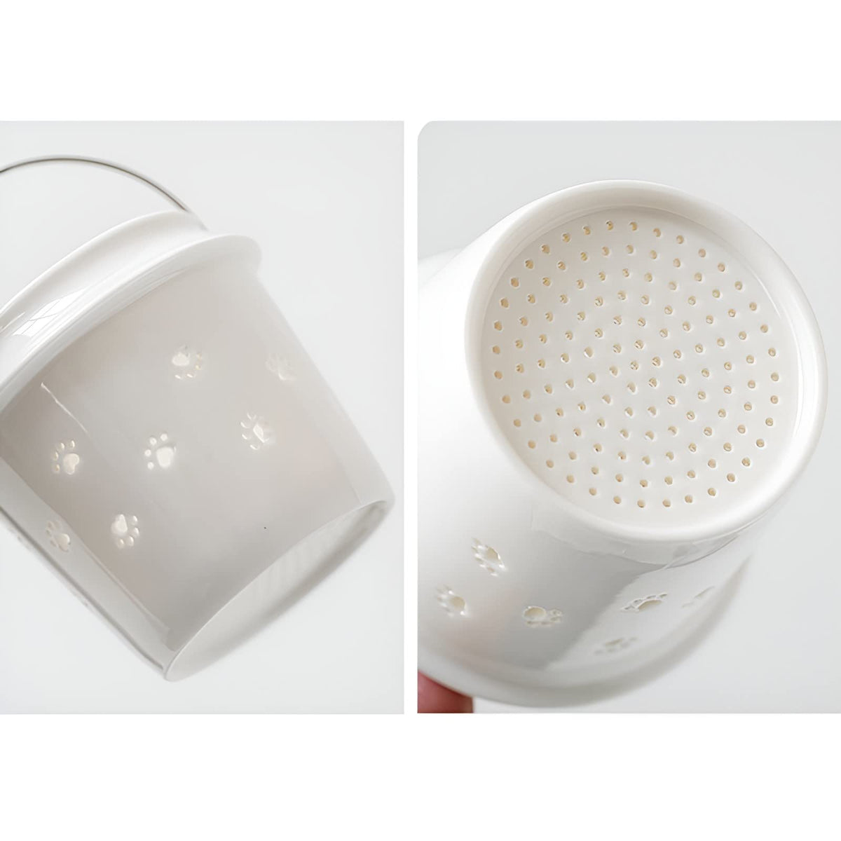 Cat Ceramic Tea Mug with Infuser & Lid Leaf Tea Cup for Home Office