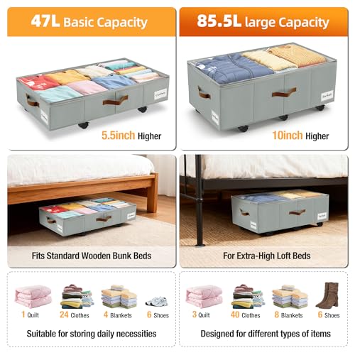 Under Bed Storage with Wheels (4 Count)