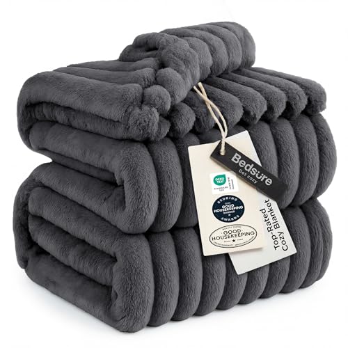 Soft Cal Size Blanket for Bed Grey 102"x96"