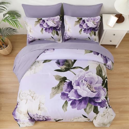 Purple King Size Comforter Set 7 Piece Bed in a Bag