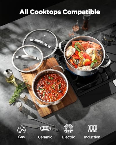 Pots and Pans Set Hybrid Stainless Steel (10 Count)