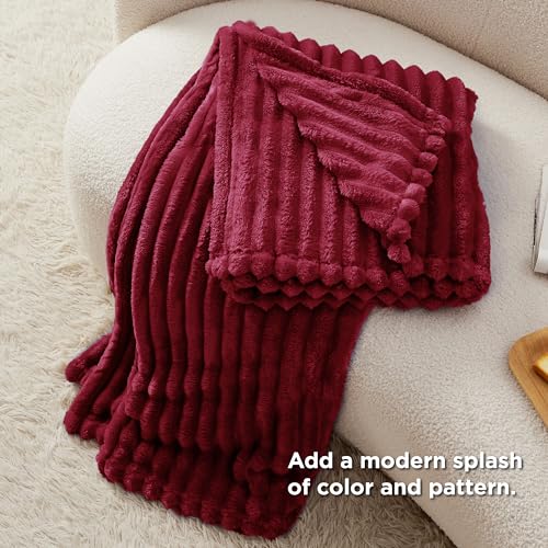 Soft Throw Blanket for Couch Decor Gifts Deep Red 50"x70"