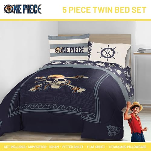 One Piece Luffy Twin Comforter Set 5 Piece Soft Anime Bedding