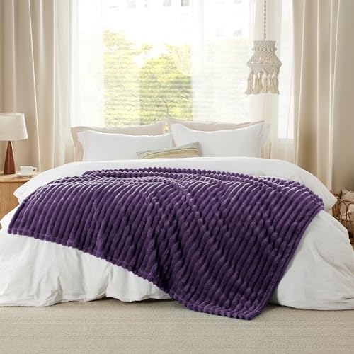 Soft Twin Blanket for Bed Decor Gifts Purple 60"x80"