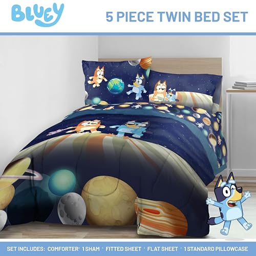 Bluey Bingo Twin Comforter Set 5 Piece Soft Kids Cartoon Bedding