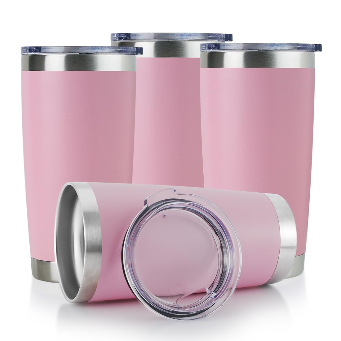 20oz Stainless Steel Tumbler Bulk with Lid (4 Count)