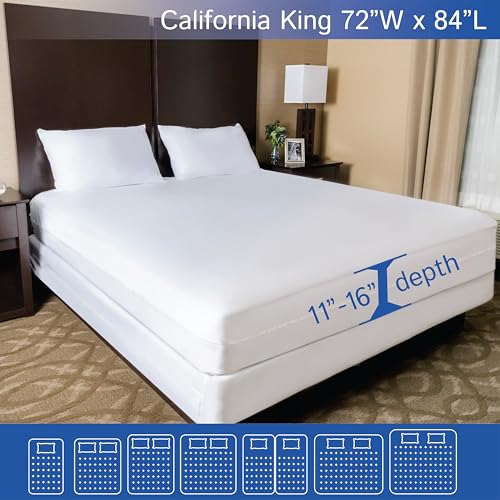 California King Size Mattress Protector Bed Bug Waterproof Zippered Cover