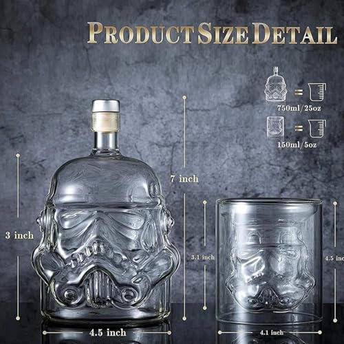 Galactic Armor Helmet Whiskey Decanter Set with 2 Glasses