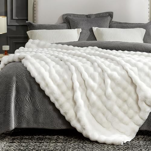 Faux Fur Throw Blanket for Couch