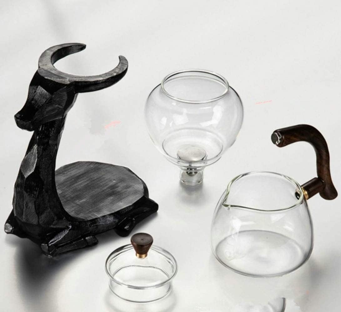 Heat resistant Kungfu Glass Tea Set with Heater Attract Water Diversion Rotating Cover Bowl Lazy Semi